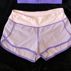 Lulu light purple and dark purple stripped shorts